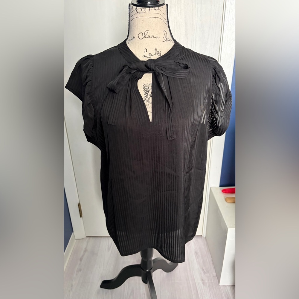Tommy Hilfiger Black Blouse with Bow NWOT